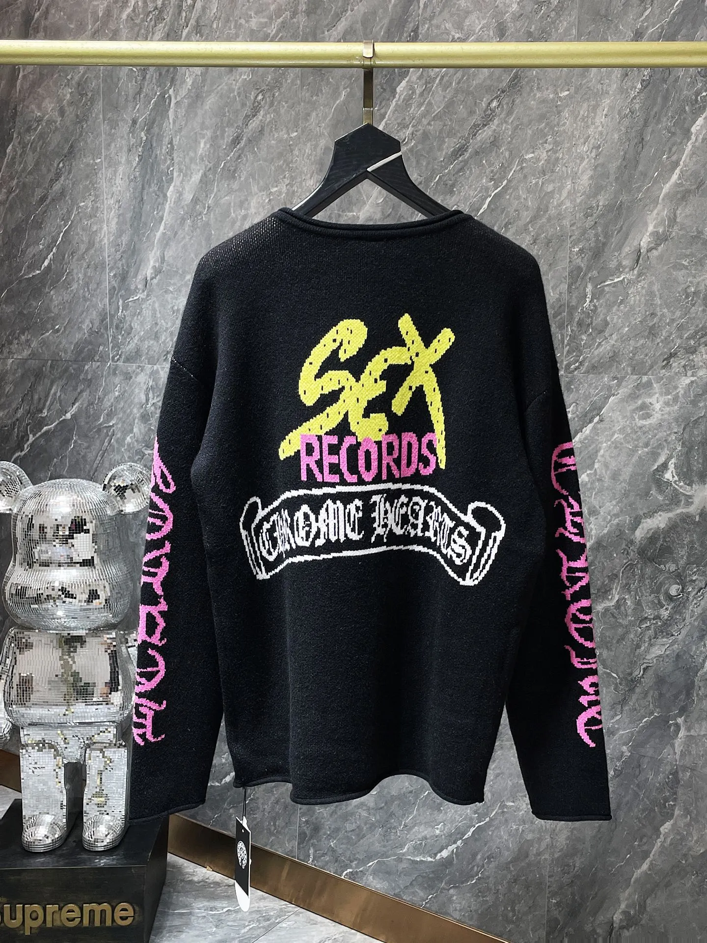 P236 Chrome Hearts 🍁Autumn and Winter Sweater Series🍁 New Sex Records long-sleeved sweater for autumn and winter. Selected high-quality wool blended knitted high-quality high-weight fabric. Non-common version on the market. Recommended color: black Size: S M L XL
